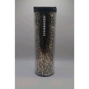 Starbucks Holiday 2019 Black Gold Foil Hot & Cold Cup Tumbler Narrow 16oz